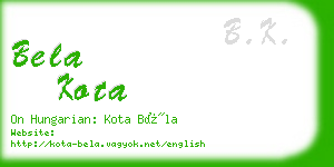 bela kota business card